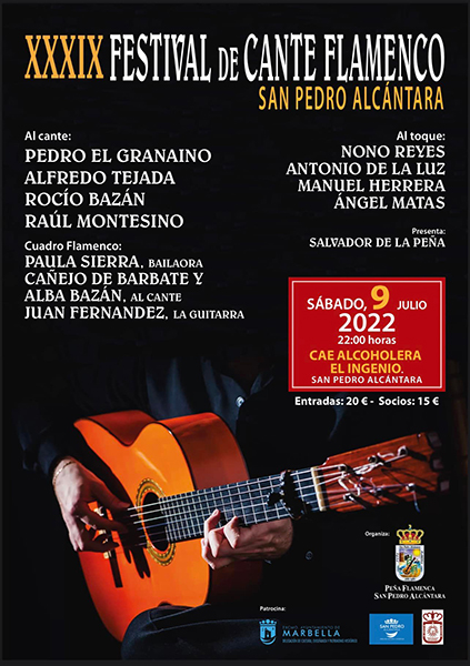 Mañana en La Alcoholera se celebra el XXXIX Festival de Cante Flamenco de San Pedro Alcántara