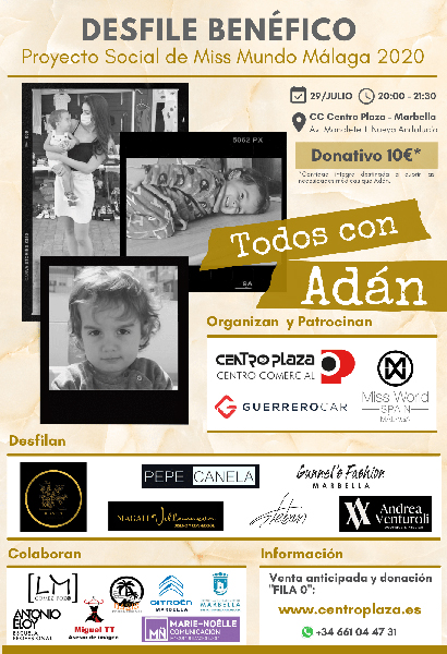 Nueva Andalucía acogerá un desfile de moda a beneficio del proyecto "Todos con Adán"